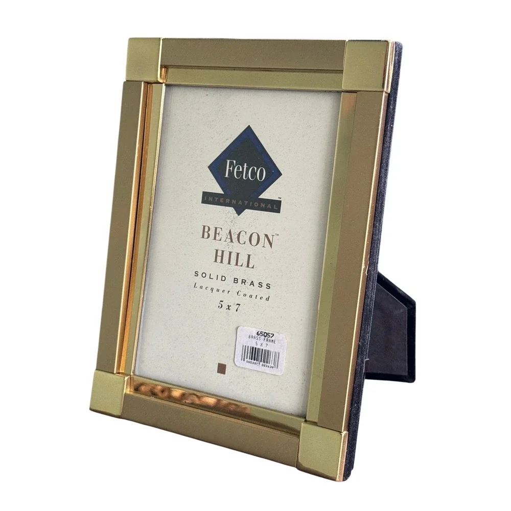 Fetco Beacon Hill Solid Lacquer Coated Brass‎ 5x7 Picture Frame Art Deco